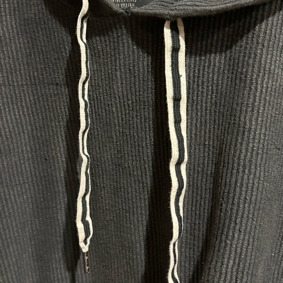 Aerie Charcoal Ribbed Hoodie - Picture 2 of 4